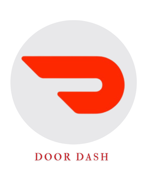 Elvira’s Café logo with DoorDash and takeout order icons