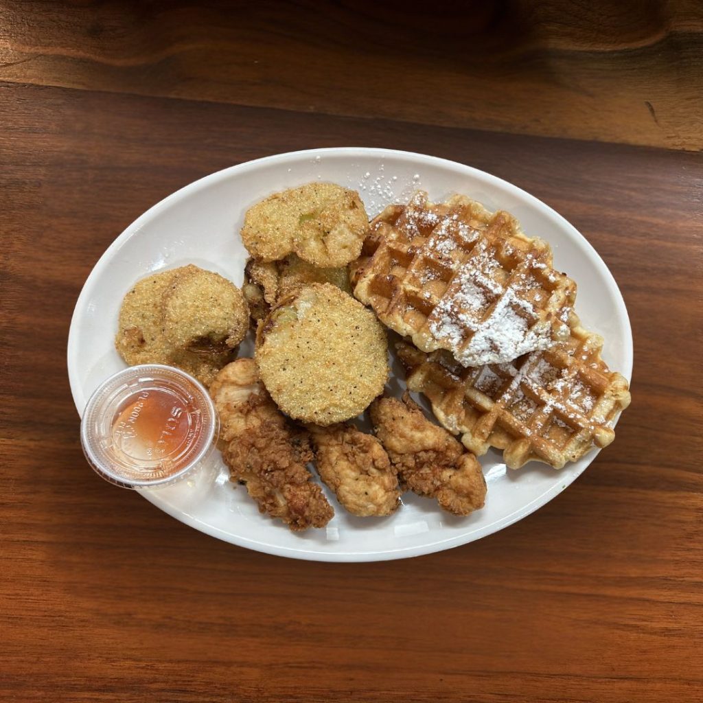 Chicken and Waffles (served with one side)